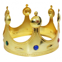 Mey İthalat® Plastik Kral Tacı Altın Renk Çocuk Boy