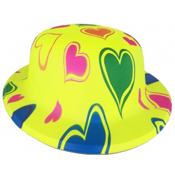 Mey İthalat® Plastik Neon Desenli UV Işık Parti Şapkası Sarı 1 Adet