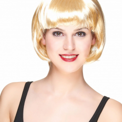 Mey İthalat® Platin Altın Dore Renk Küt Parti Peruğu Kısa Takma Peruk