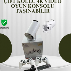 Mey İthalat® Portatif 4K Projeksiyon – 4.000 Uygulama, Kablosuz Yansıtma ve Bluetooth 5.0