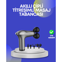 Mey İthalat® Portatif Şarjlı Masaj Tabancası 4 Başlık Derin Doku Masaj Aleti