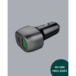 Mey İthalat® Power Delivery Destekli 38W Araç Tipi Hızlı Şarj Cihazı