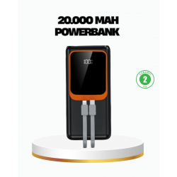 Mey İthalat® Powerbank 20000 mAh 22.5W Hızlı Şarjlı ve Kompakt Çoklu Kablo Çıkışlı