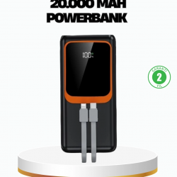 Mey İthalat® Powerbank 20000 mAh 22.5W Hızlı Şarjlı ve Kompakt Çoklu Kablo Çıkışlı