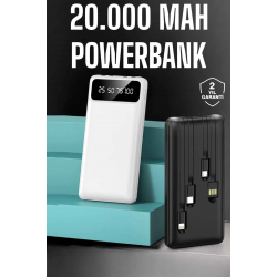 Mey İthalat® Powerbank 20.000 Mah Dijital Göstergeli LCD Ekran Uzun Pil Ömrü