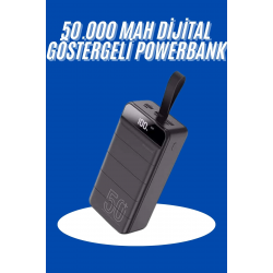 Mey İthalat® Powerbank 50.000 Mah Dijital Göstergeli Taşınabilir 4 Portlu Hızlı Powerbank