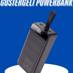 Mey İthalat® Powerbank 50.000 Mah Dijital Göstergeli Taşınabilir 4 Portlu Hızlı Powerbank