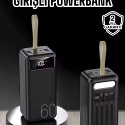Mey İthalat® Powerbank 60.000 MAH 4 Portlu Uzun Şarj Süreli Dijital Göstergeli