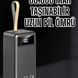 Mey İthalat® Powerbank 60.000 Mah Hızlı Şarj 4 Çıkışlı Uzun Şarj Süreli Dijital Göstergeli