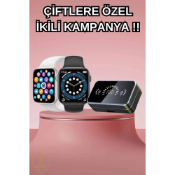 Mey İthalat® Powerbank Bluetooth Kulaklık Ve Yeni Model Akıllı Saat Seti ANC Özelliği Dokunamatik