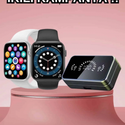 Mey İthalat® Powerbank Bluetooth Kulaklık Ve Yeni Model Akıllı Saat Seti ANC Özelliği Dokunamatik