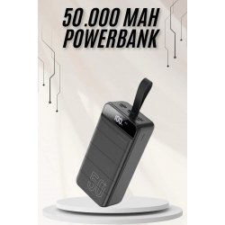 Mey İthalat® Powerbank Çoklu Şarj Girişi 50.000 Mah Taşınabilir Dijital Göstergeli