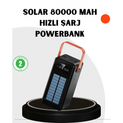 Mey İthalat® Powerbank Hızlı Şarj Solar Güneş Enerjili Çok Girişli