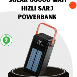 Mey İthalat® Powerbank Hızlı Şarj Solar Güneş Enerjili Çok Girişli