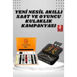 Mey İthalat® Powerbank Kulaklık ve 7 Kordonlu Akıllı Saat Çoklu Şarj Girişi Bluetooth Bağlantılı