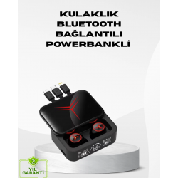 Mey İthalat® Powerbank Özellikli Bluetooth Kablosuz Kulaklık – Dokunmatik Kontrol, Uzun Pil Ömrü, Ergonomik Tasarım