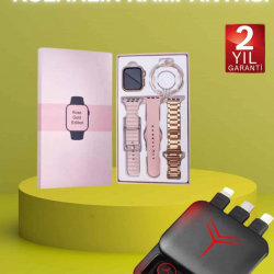 Mey İthalat® Powerbank Özellikli Bluetooth Kulaklık ve Nabız Ölçer Akıllı Saat Bileklik Hediyeli