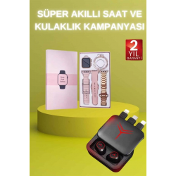 Mey İthalat® Powerbank Özellikli Bluetooth Kulaklık ve Nabız Ölçer Akıllı Saat Bileklik Hediyeli