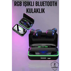 Mey İthalat® Powerbank Özellikli Kablosuz Bluetooth Kulaklık RGB Işıklı