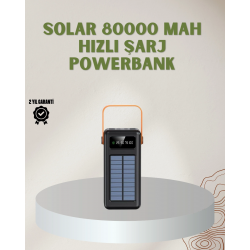 Mey İthalat® Powerbank Solar Fenerli Çoklu Kablolu Taşınabilir Şarj Aleti