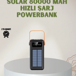 Mey İthalat® Powerbank Solar Fenerli Çoklu Kablolu Taşınabilir Şarj Aleti