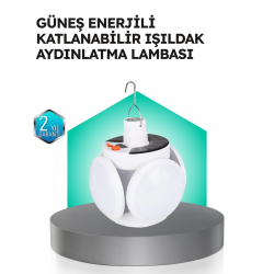 Mey İthalat® Pratik Katlanabilir Solar LED Aydınlatma Lambası