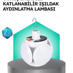 Mey İthalat® Pratik Katlanabilir Solar LED Aydınlatma Lambası