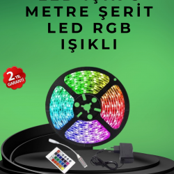 Mey İthalat® Pratik Kurulumlu 5 Metre Kumandalı Şerit LED