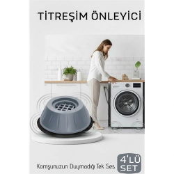 Mey İthalat® Premium 4'lü Titreşim Önleyici Kauçuk Ayak Seti - Ultra Sessiz ve Sarsıntısız Yıkama Teknolojisi
