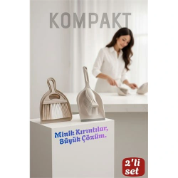 Mey İthalat® Profesyonel 2'li Fırça Faraş Seti El Süpürgesi & Mini Kürek Toz Toplama Seti