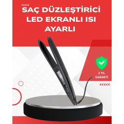 Mey İthalat® Profesyonel 2025 Saç Düzleştirici Isı Ayarlı Titanyum Seramik Plakalı A Kalite Orijinal