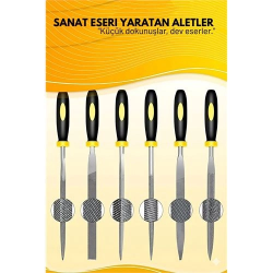 Mey İthalat® Profesyonel 6'lı Ahşap Eğe ve Törpü Seti - Hassas Oyma ve Şekillendirme Hobi Takımı (17cm)