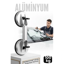 Mey İthalat® Profesyonel Alüminyum 100 KG Kilitli Vantuzlu Ağır Cam Seramik Fayans Mermer Kaldırıcı 115 mm