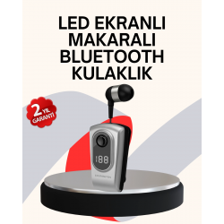 Mey İthalat® Profesyonel Bluetooth Kulaklık – Klipsli, Titreşimli, Dijital Göstergeli