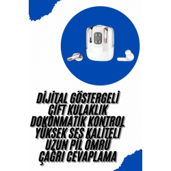 Mey İthalat® Profesyonel Dijital Göstergeli Düşük Gecikme Bluetooth Kulaklık Çift Kulaklık