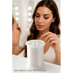 Mey İthalat® Profesyonel Kuaför Kaş Bıyık Alma İpi – Ekstra Sağlam 500 metre Beyaz