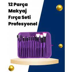 Mey İthalat® Profesyonel Makyaj Uygulamalarına Özel 12 Parça Kompakt ve Hafif Makyaj Fırça Seti