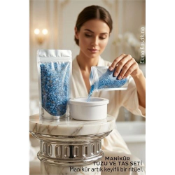 Mey İthalat® Profesyonel Manikür Seti: Ergonomik Manikür Tası ve Zenginleştirilmiş Granül Bakım Tuzu