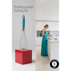 Mey İthalat® Profesyonel Paslanmaz Çelik Çırpıcı, Ergonomik Mutfak Mikseri 28 cm Lara Soydan Koleksiyonu