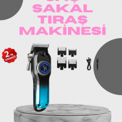 Mey İthalat® Profesyonel Saç Kesme Makinesi – 2000 mAh Şarjlı, LCD Ekranlı