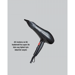 Mey İthalat® Profesyonel Saç Kurutma Makinesi – AC Motor, Soğuk Üfleme, 2 Hız Kademesi