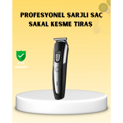 Mey İthalat® Profesyonel Saç ve Sakal Kesme Tıraş Makinesi Kablosuz Ergonomik Tasarım