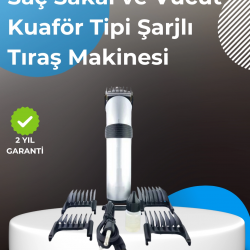 Mey İthalat® Profesyonel Saç ve Sakal Tıraş Makinesi – Tam Aksesuar Setli