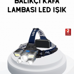 Mey İthalat® Profesyonel Şarjlı LED Far – IPX5 Suya Dayanıklı, 4 Işık Modu, Hareket Sensörlü