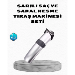 Mey İthalat® Profesyonel Şarjlı Saç ve Sakal Kesme Makinesi – Paslanmaz Çelik Bıçaklı, Ergonomik ve Sessiz Motorlu