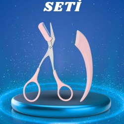 Mey İthalat® Profesyonel Taraklı Kaş Usturası ve Kaş Makası Bıyık Alma Kaş Usturası