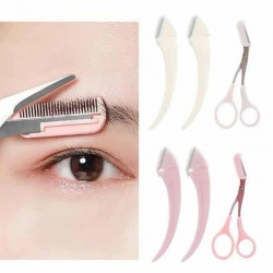 Mey İthalat® Profesyonel Taraklı Kaş Usturası ve Kaş Makası Bıyık Alma Kaş Usturası