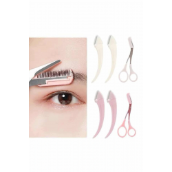 Mey İthalat® Profesyonel Taraklı Kaş Usturası ve Kaş Makası Bıyık Alma Kaş Usturası