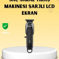 Mey İthalat® Profesyonel Tıraş Makinesi LCD Ekranlı Turbo Mod ve Güçlü Motor