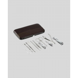 Mey İthalat® Profesyonel Tırnak Bakım Seti Çelik Aletli Şık Deri Çantalı